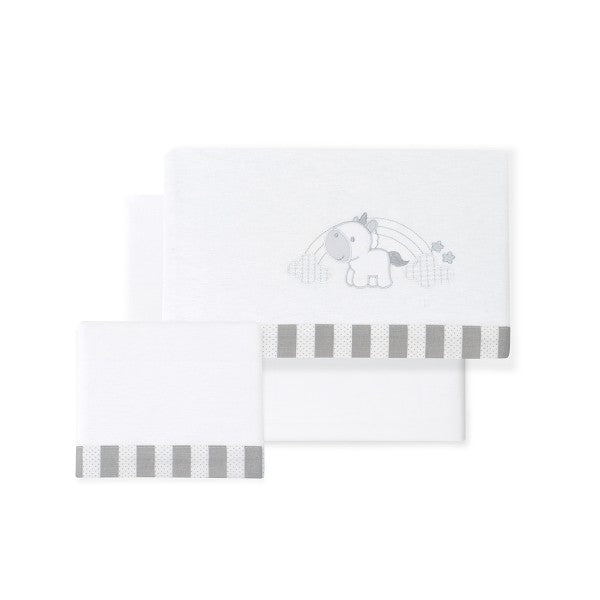 Juego de sábanas Cuna Franela Unicornio de Interbaby