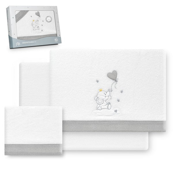 Interbaby Coral Crib Elefante Balão Coração Tríptico