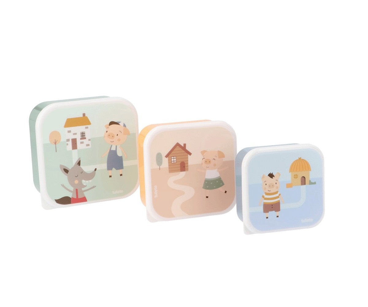 3 Cajas Almuerzo The Three Little Pigs de Tutete
