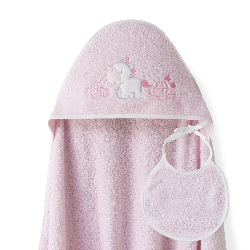 Capa de banho e babador Unicorn Clouds da Interbaby