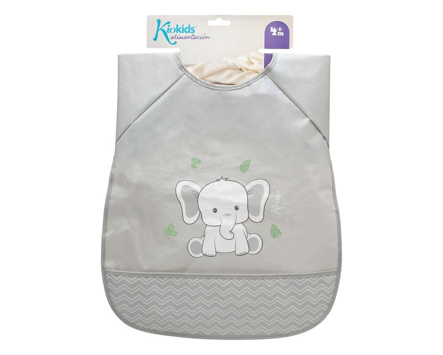 Babador impermeável com mangas Kiokids Elephant