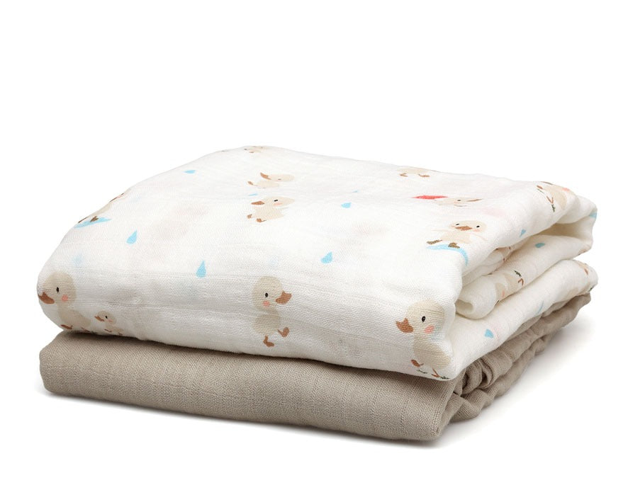 Conjunto de 2 musselinas de bambu da Kiokids