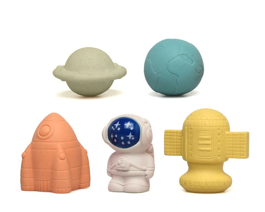 Set de 5 Juguetes Espaciales Antimoho para el baño Kiokids