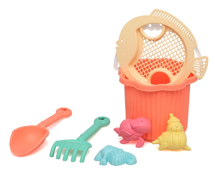 Set de cubo de playa para bebés con 7 piezas Kiokids