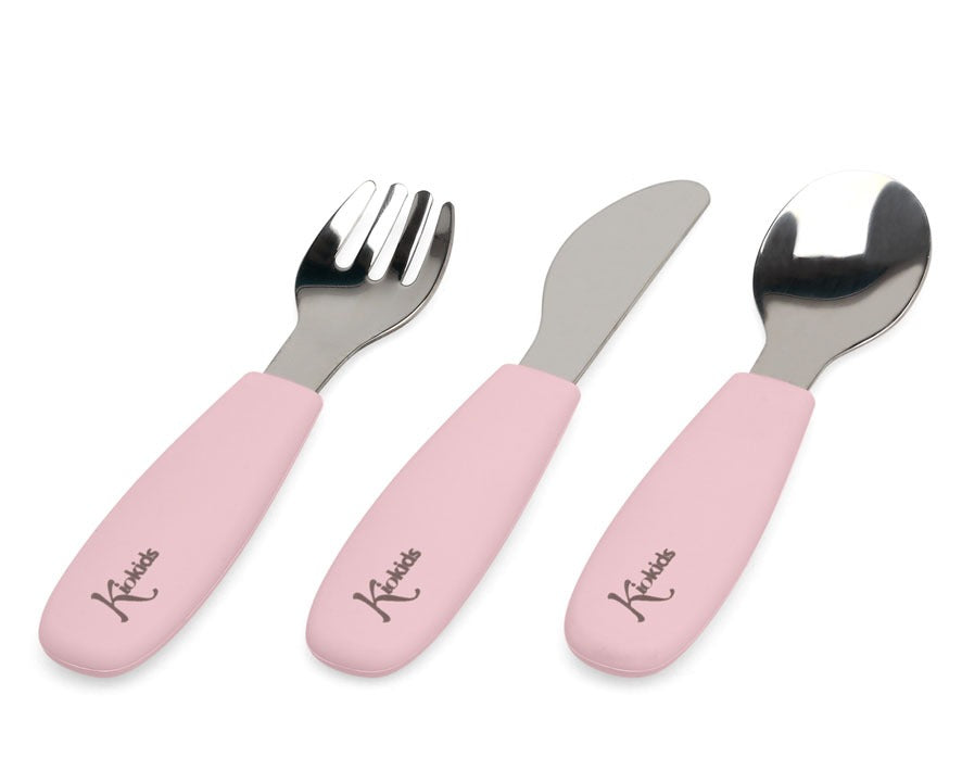 Set de Cubiertos Acero Inoxidable/Silicona de Kiokids