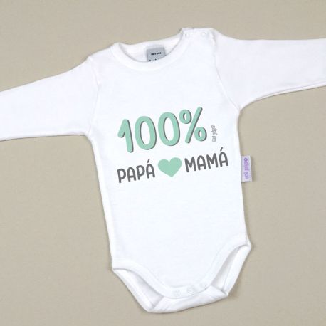 Babidu Body Divertido 100% Papá-Mamá Mi Pipo