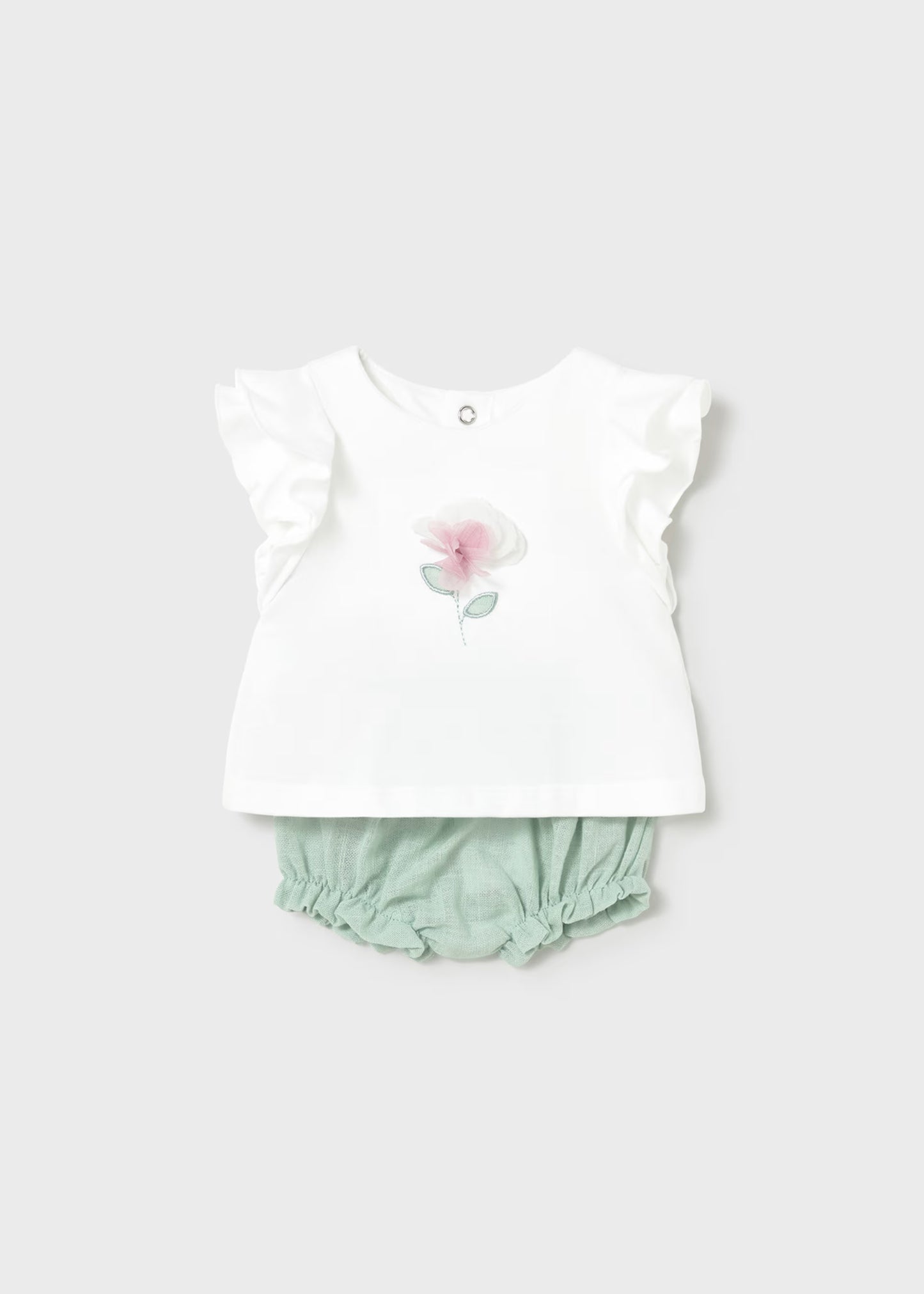 Conjunto pantalón corto y camiseta flor 1289 Mayoral