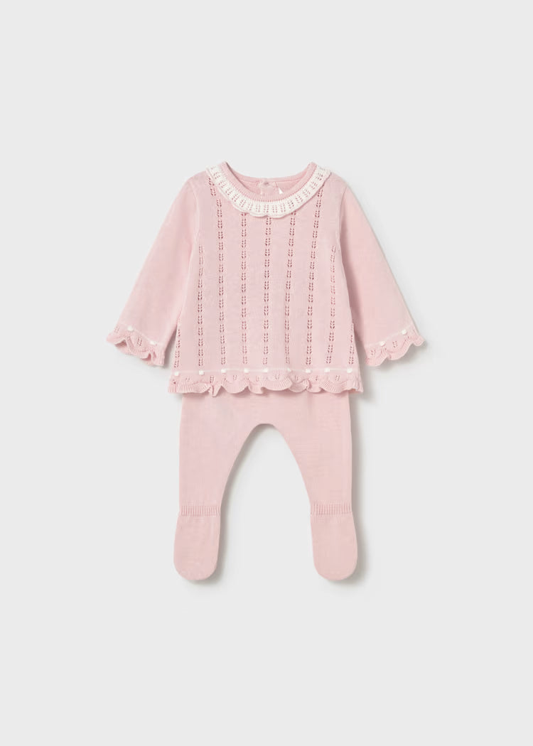 Conjunto polaina y jersey tricot recién nacida 1594 Mayoral