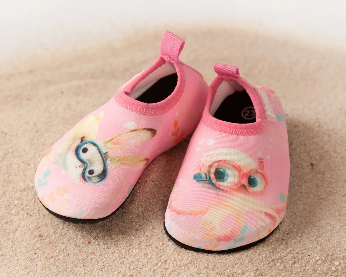 Escarpines de bebé antideslizantes para playa y piscina rosa Kiokids