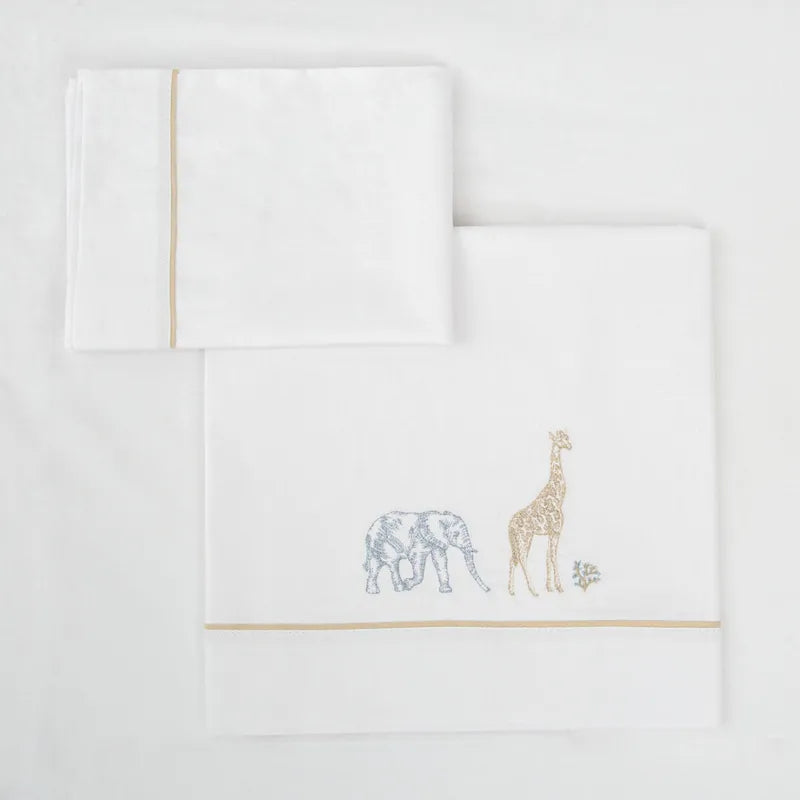 Juego sabanas algodon 100% 3 piezas Tanzania Cuna 60x120 de Bimbidreams