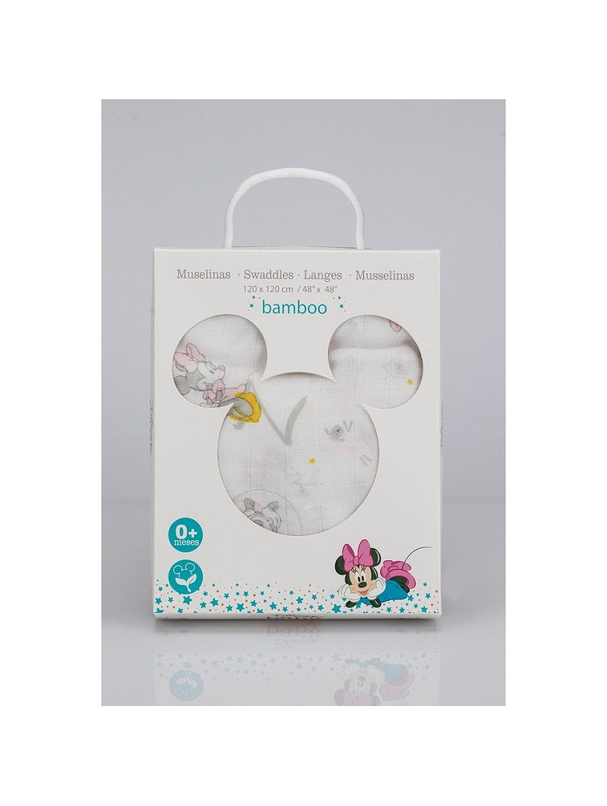 Musselina de Bambu Disney Rosa Minnie