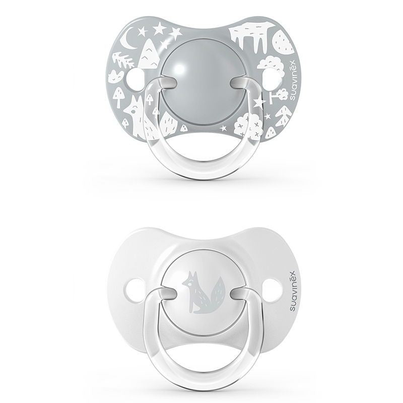 Pacote 2 Chupetas Fisiológicas SX Pro 0-6M Grey Fox da Suavinex