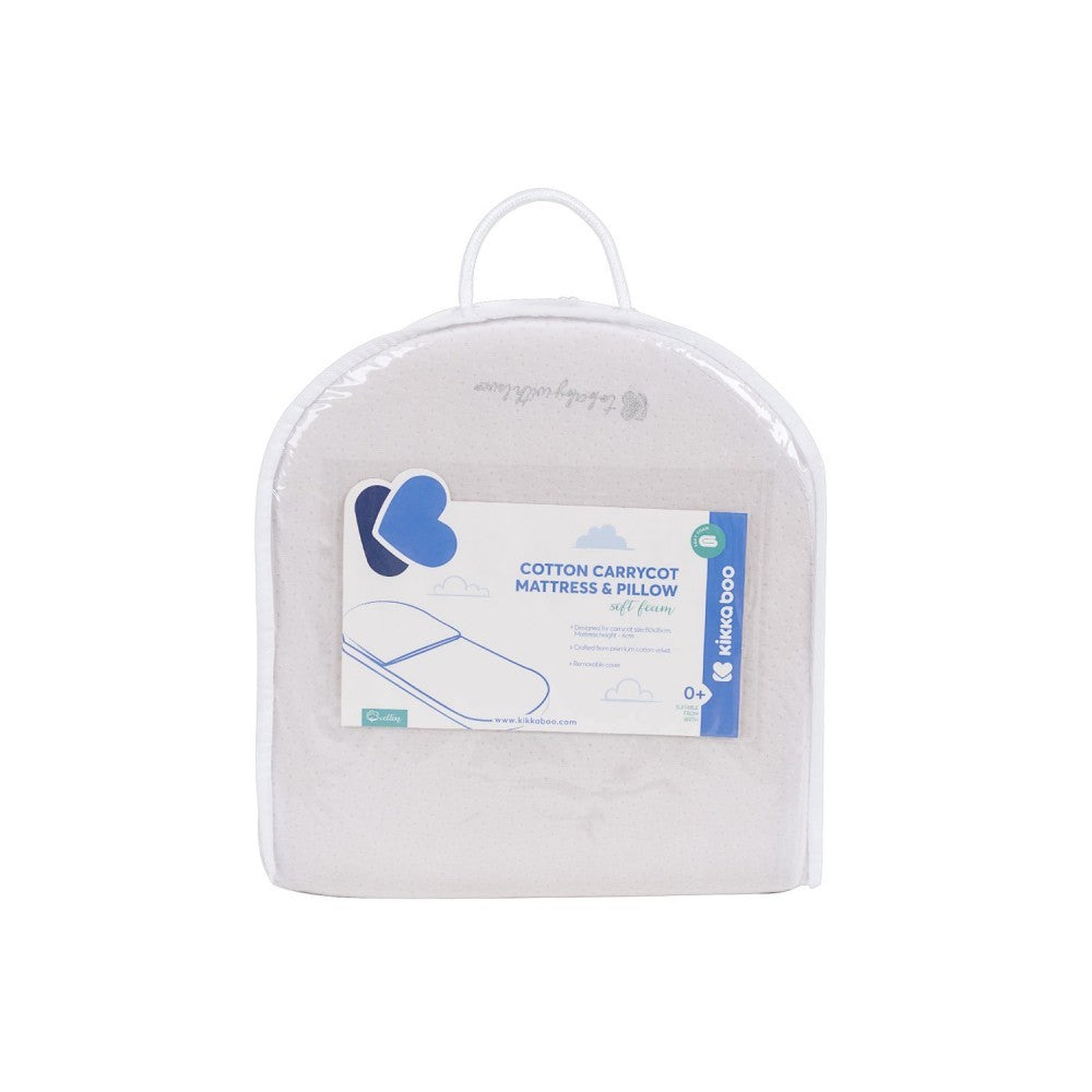 Colchão de veludo Kikkaboo + almofada de cunha para alcofa 80/35 cm