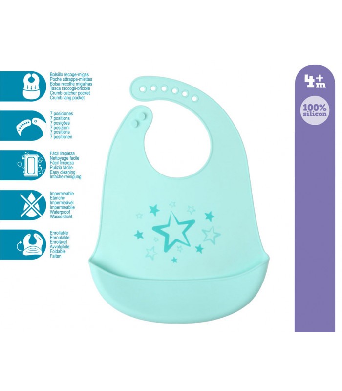 Babero Silicona Estampado de Kiokids