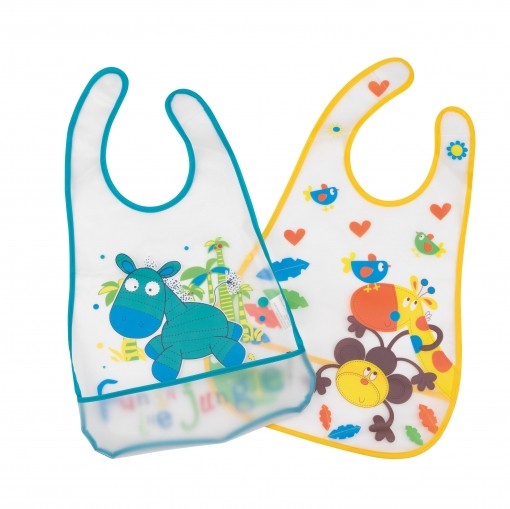 Pacote de dois babadores de animais da selva da Interbaby