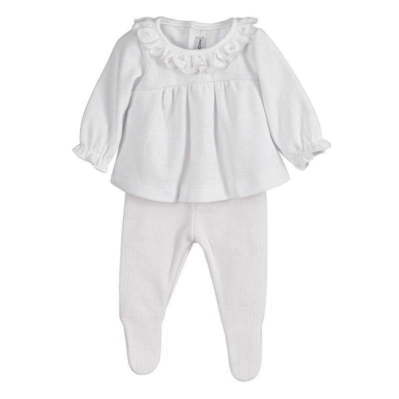 Conjunto Calamaro Cinza Babado Bebê 2 Peças
