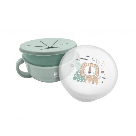 Tigela de lanche 2 em 1 Mint Savanna Kikka Boo