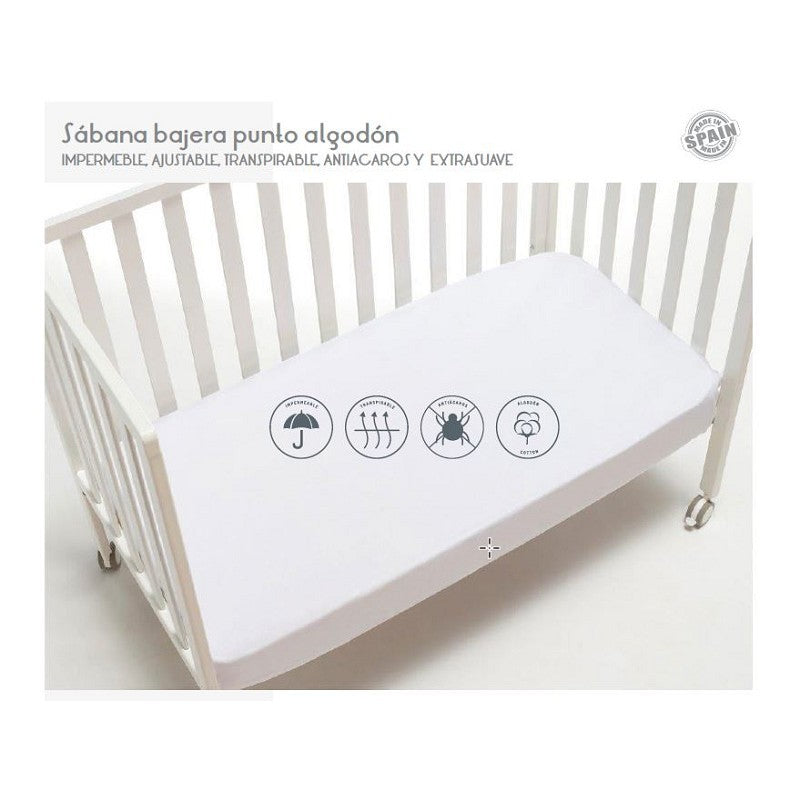 Lençol de berço impermeável, respirável e antiácaro Interbaby 60X1,2