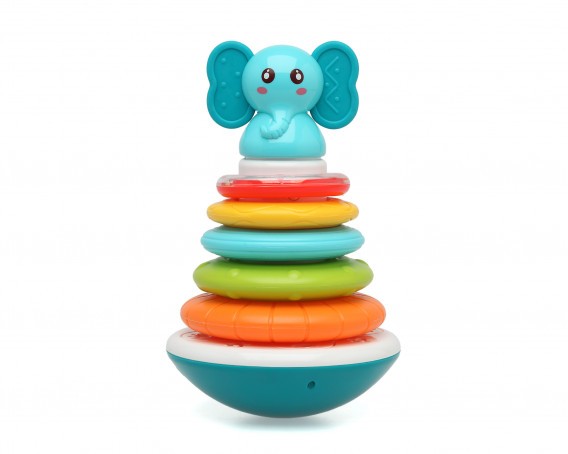 Brinquedo Elefante Tentesio com aros intertraváveis e música da Kiokids