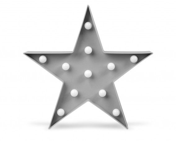 Candeeiro Estrela Cinzento Com Luz Led Da Kiokids