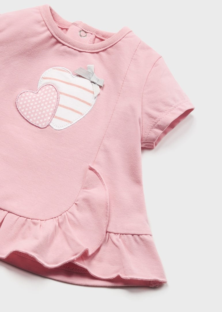Conjunto curto de 2 peças em algodão sustentável Mayoral Hearts