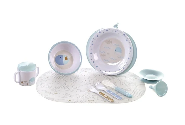 Conjunto de louça Lazuli Blue com placa térmica de Jané