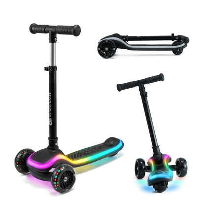 Patinete Infantil RAKET - 3 Ruedas con Manillar Ajustable y Luces LED de Kinderkraft