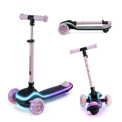 Patinete Infantil RAKET - 3 Ruedas con Manillar Ajustable y Luces LED de Kinderkraft