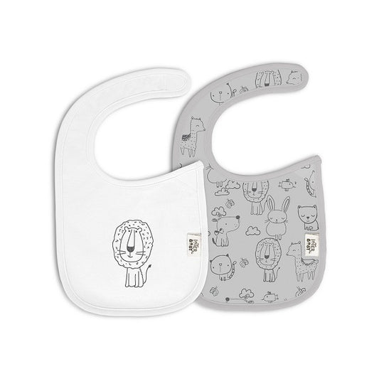 Pack 2 baberos velcro animalitos de Interbaby