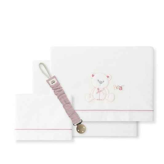 Berço de algodão Interbaby tríptico com laço e urso