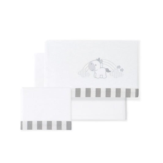 Conjunto de lençóis de berço de flanela unicórnio Interbaby