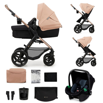 Carrinho de bebê conversível 3 em 1 Kinderkraft MOOV2 EVA Mink PRO I-Size