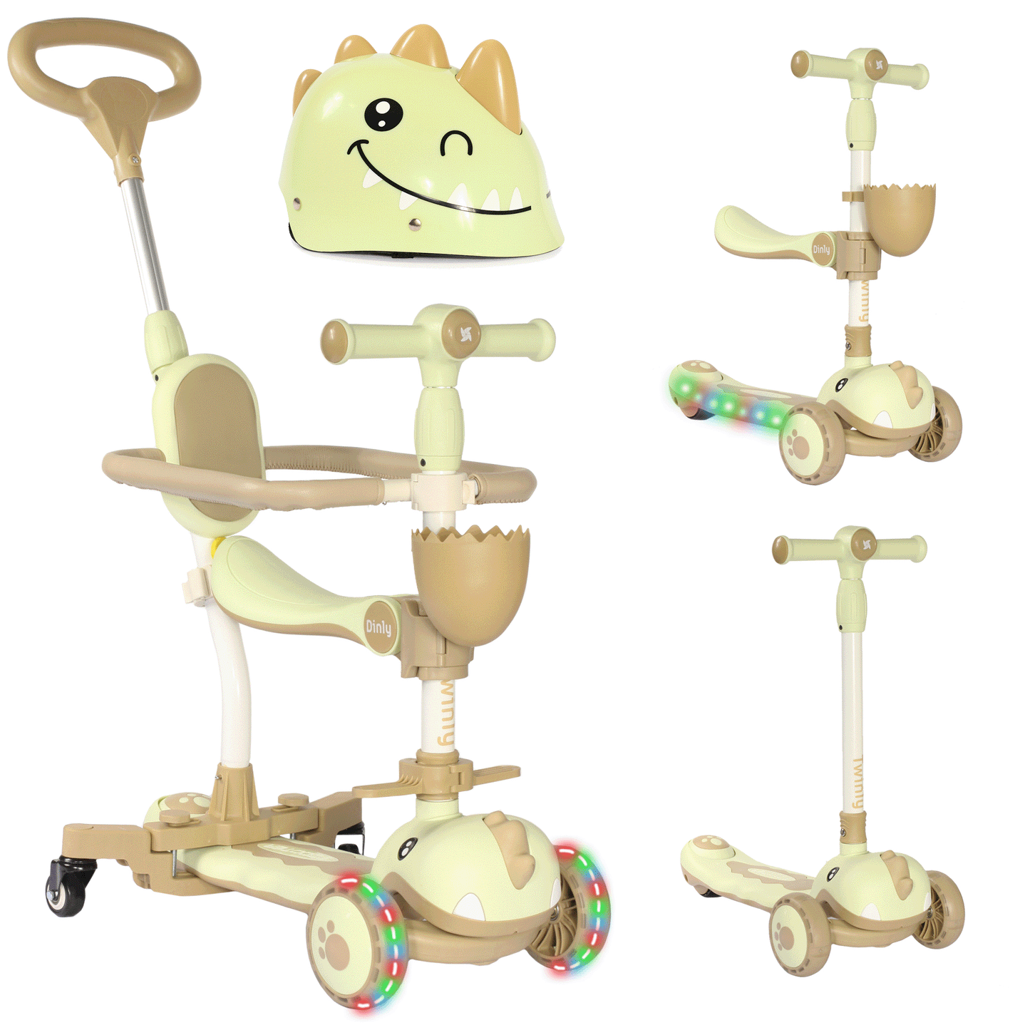 Scooter evolutiva DINLY 3 em 1 com capacete da Twinly 