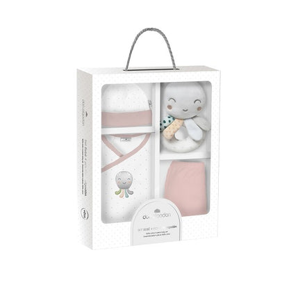 Conjunto de presente de 4 peças Don Algodón com chocalho de urso