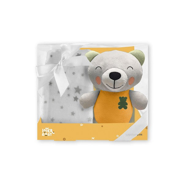 Conjunto de ursinho de pelúcia Interbaby com manta de lã
