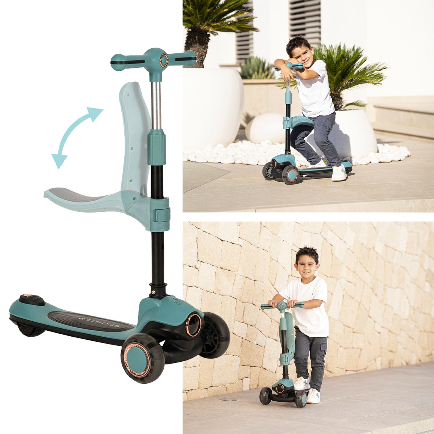 Olmitos - Scooter Infantil Evolutiva 2 em 1 Roller 