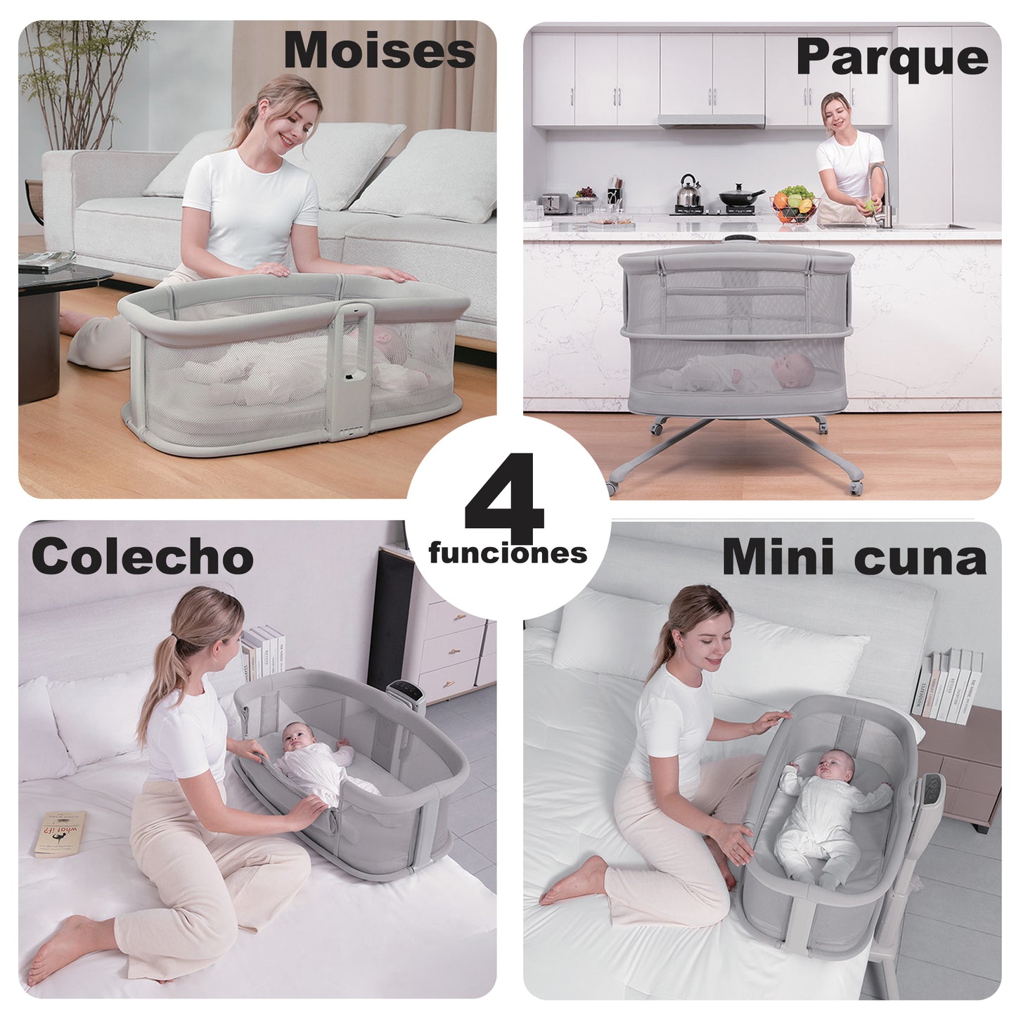 Berço multifuncional Olmitos 4 em 1: berço, berço compartilhado, cercadinho 