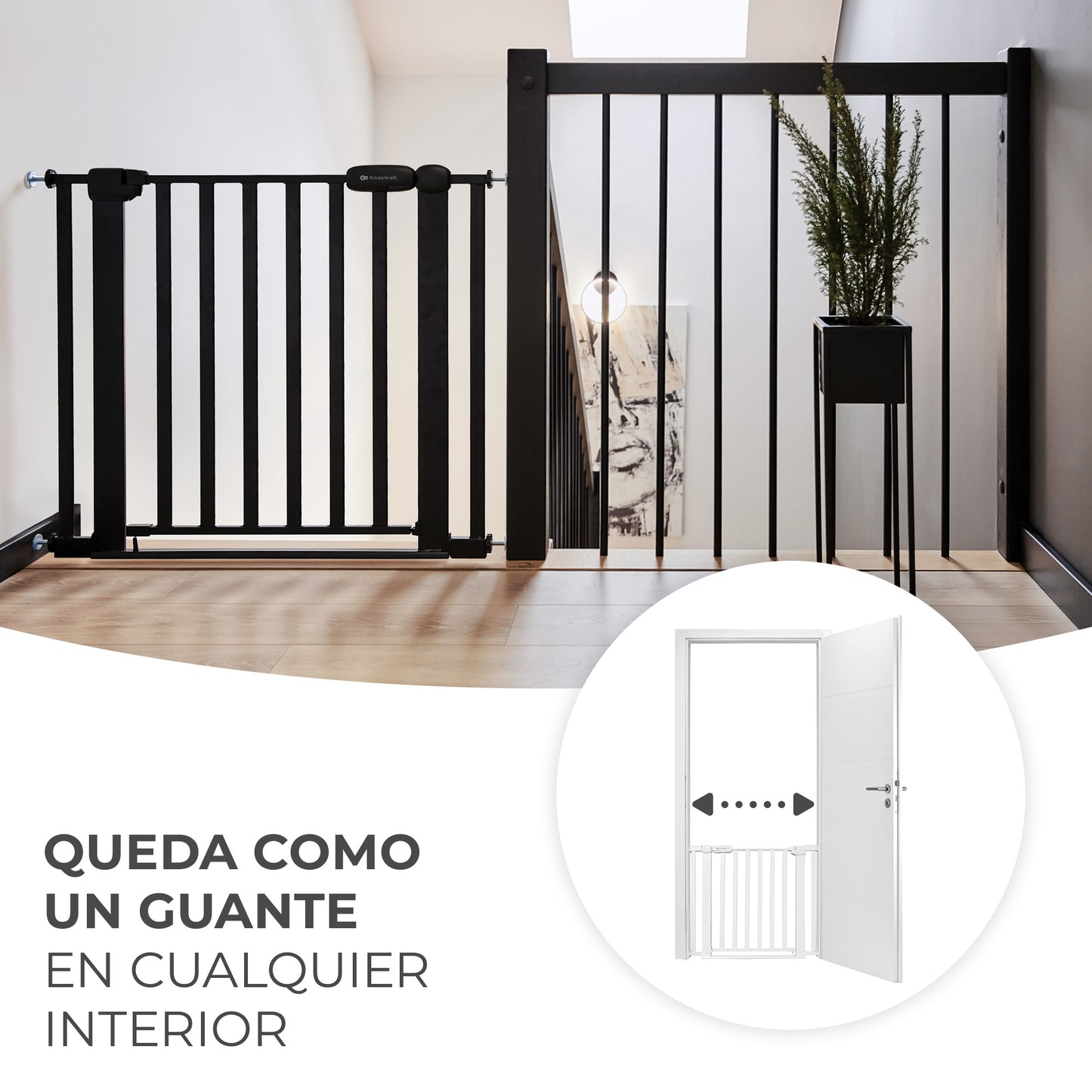 Kinderkraft - Portão de segurança extensível LOCK&amp;GO (75-103 cm)
