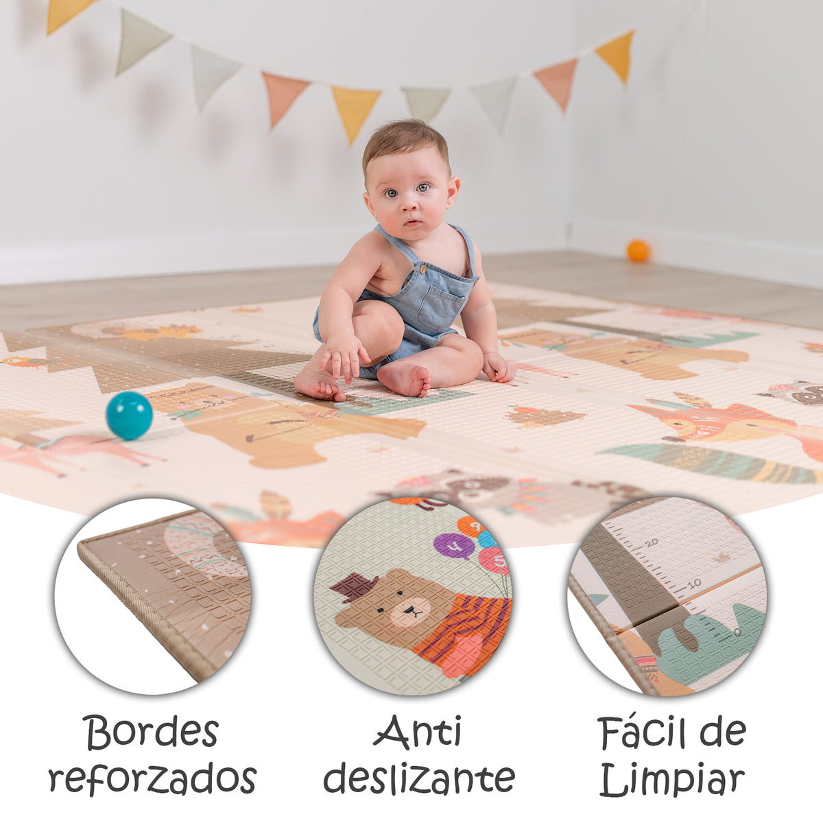 Alfombra de juegos plegable para bebé de Olmitos