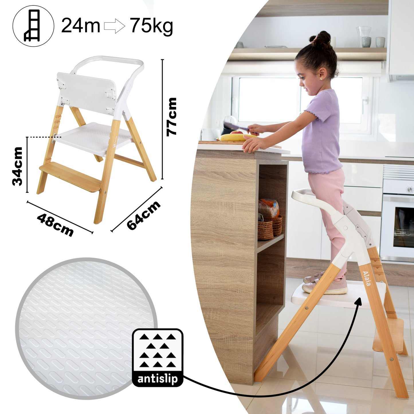 Cadeira alta multifuncional Alaia 5 em 1 da Twinly 