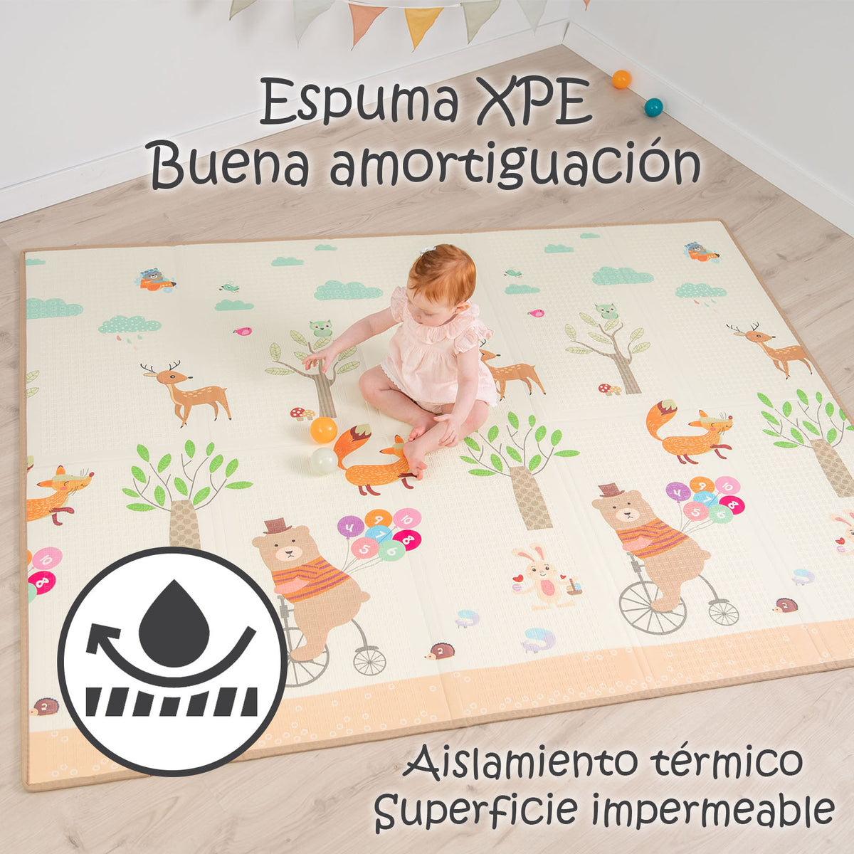 Alfombra de juegos plegable para bebé de Olmitos