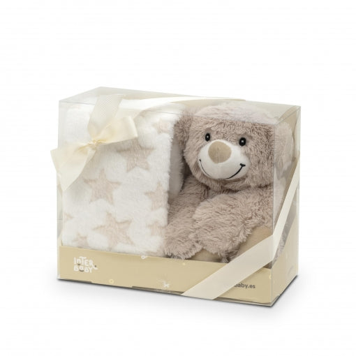 Conjunto de cobertor e pelúcia de urso de pelúcia Interbaby