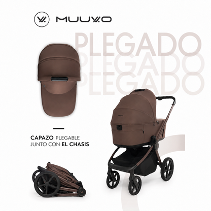 Duo Cochecito Fold Con Capazo Plegable de Muuvo