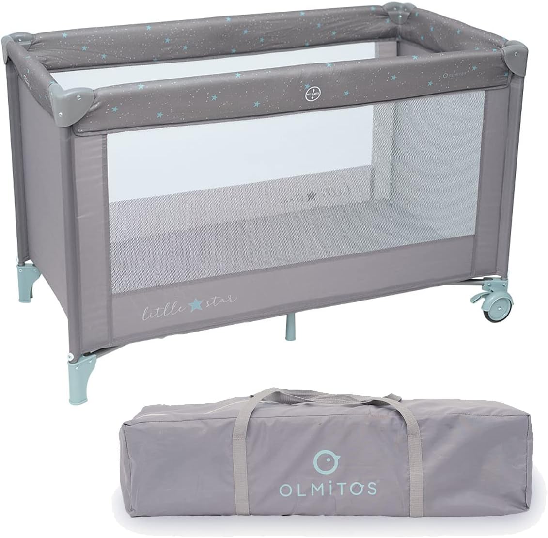Berço de viagem portátil dobrável Olmitos Little Star para bebês 