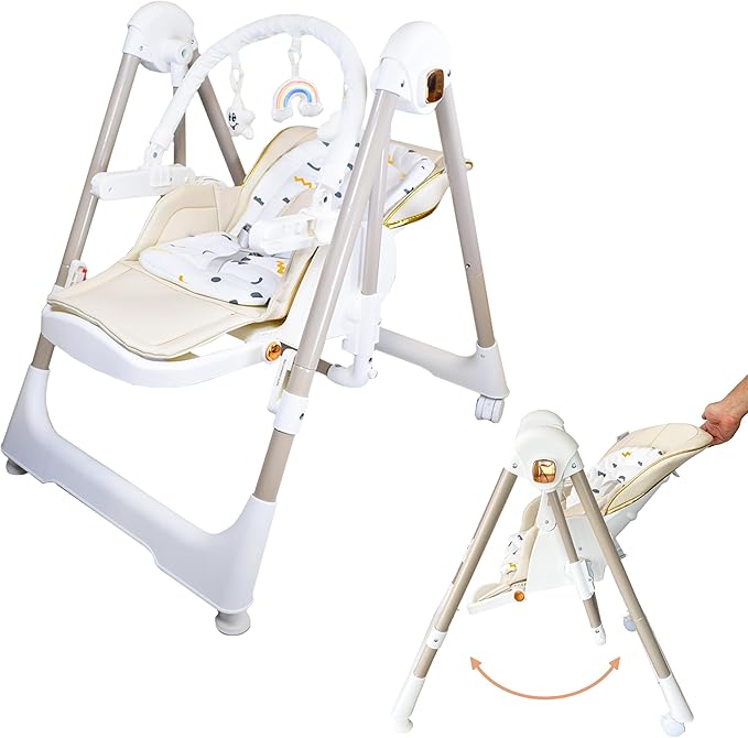 Cadeira alta multifuncional 3 em 1 Twinly Movity Pro com balanço e cadeira de balanço