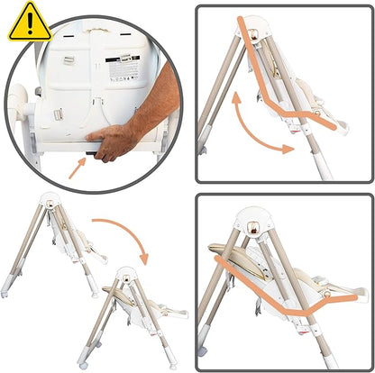 Cadeira alta multifuncional 3 em 1 Twinly Movity Pro com balanço e cadeira de balanço