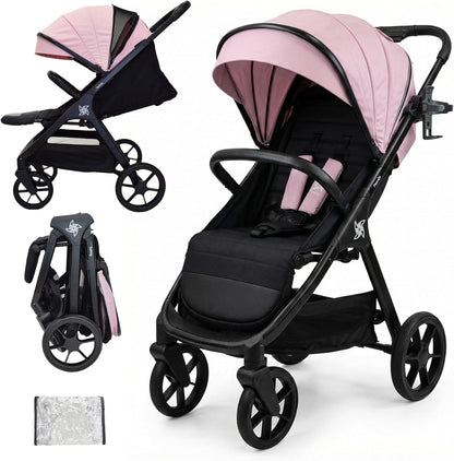 Carrinho de bebê Twinly Spacely com capuz dobrável XXL, 22 kg 