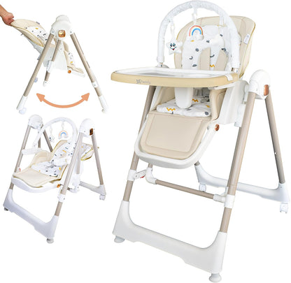 Cadeira alta multifuncional 3 em 1 Twinly Movity Pro com balanço e cadeira de balanço