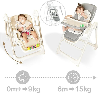 Cadeira alta multifuncional 3 em 1 Twinly Movity Pro com balanço e cadeira de balanço