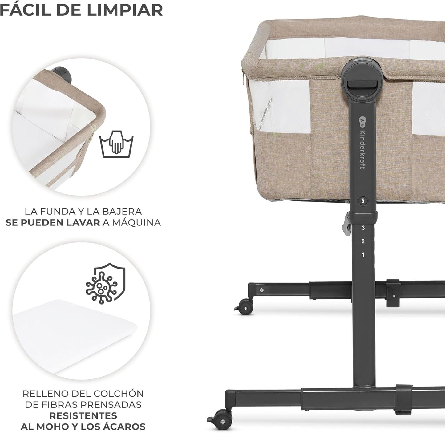 Minicuna Colecho con Colchón NESTE UP 2 de Kinderkraft